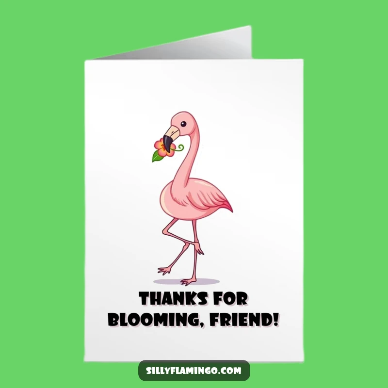 Sweet Flamingo Thank You Card Free Printable: Floral Gratitude Downloadable Gift