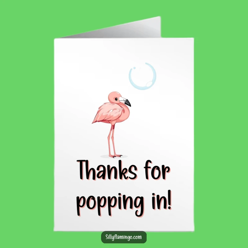 Free Printable Thank You Card: Curious Flamingo Bubble for a Grateful Downloadable Gift!
