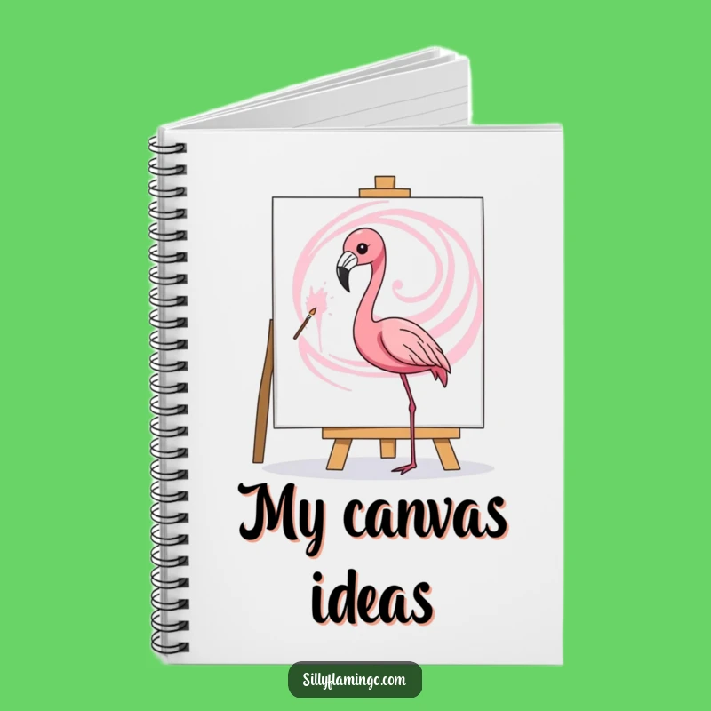 Funny Flamingo Artist Notebook - Pink Swirl Painting Journal, Creative Gift
