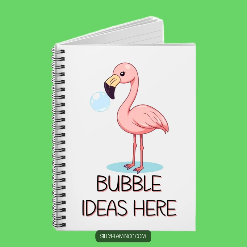Funny Flamingo Bubble Blowing Notebook: Cheerful Journal, Ideal Funny Gift