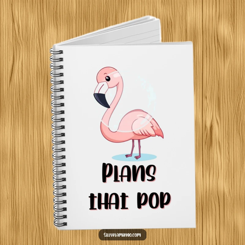 Funny Flamingo Notebook: Features a flamingo humorously attempting to blow a large bubble, ready for notes.