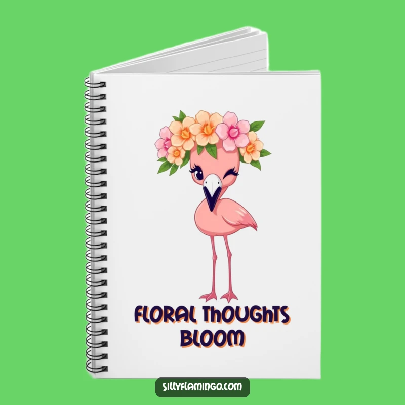 Funny Flamingo Crown Wink Notebook: Floral Journaling, Ideal Funny Gift