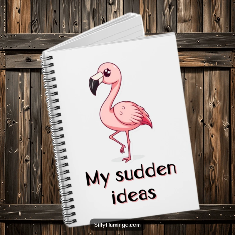 Funny Surprised Flamingo Notebook: A flamingo with a shocked expression rapidly bobbing its head, perfect for taking notes with a dose of humorous surprise.