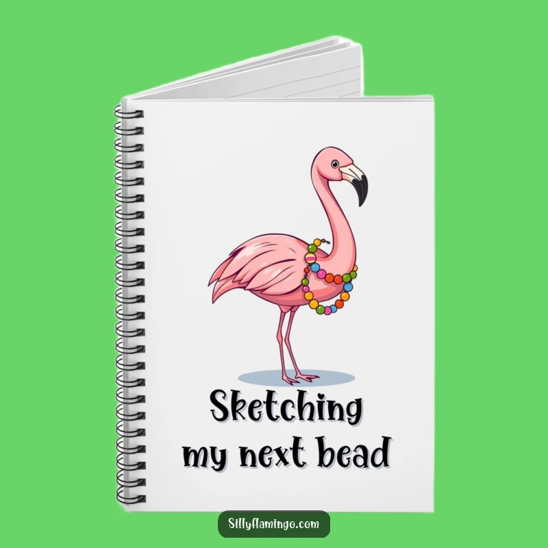 Funny Flamingo Notebook: Journal with Beaded Bird, Ideal Funny Gift for Creatives