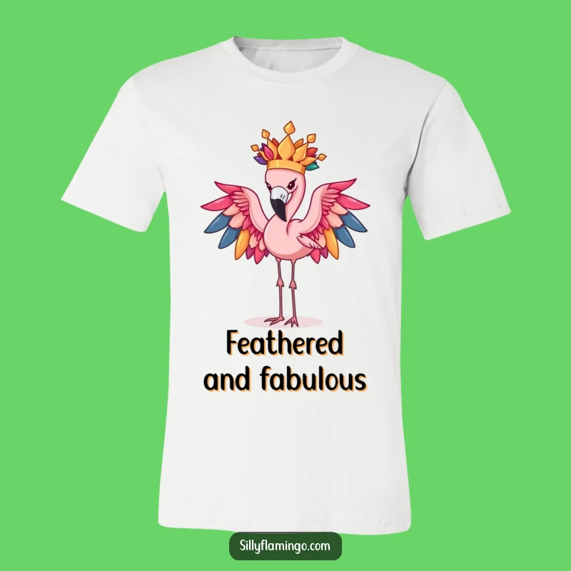 Funny Flamingo Feather Crown T-Shirt: Hilarious Bird Fashion for a Laugh