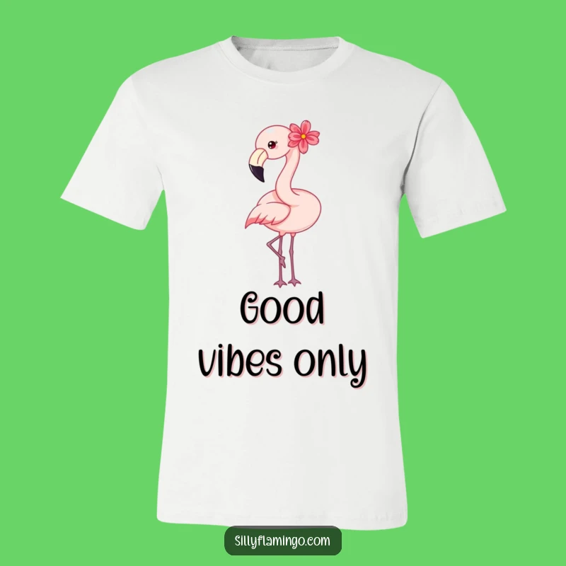 Happy Flamingo T-Shirt: Floral Headwear, Hilarious Gift for Joyful Souls