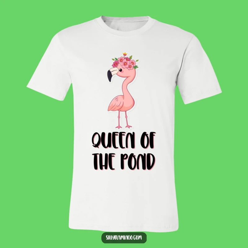 Funny Flamingo Queen Bee T-Shirt - Flower Crown Pride Tee, Great Regal Gift!