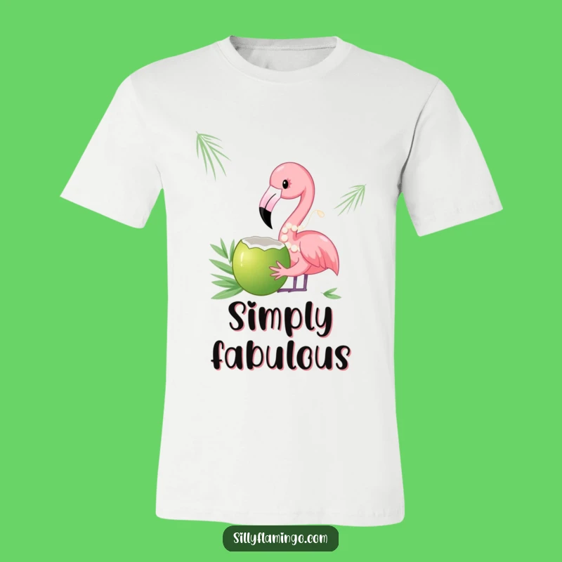Funny Pearl Flamingo Coconut T-Shirt - Chic & Humorous Bird Tee