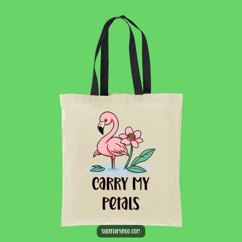 Funny Flamingo Flower Nudge Tote Bag: Carry Elegance and Humor!