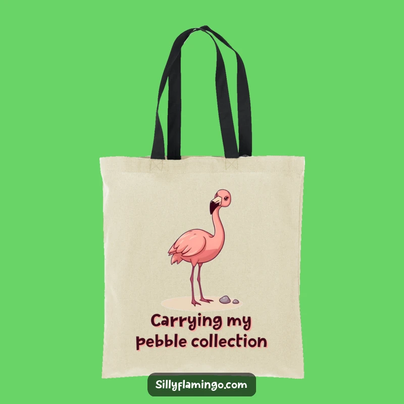 Funny Flamingo Pebble Toss Tote Bag: Carry Your Essentials with Playful Style, Best Funny Gift