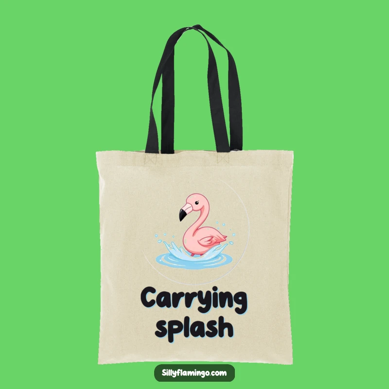 Funny Flamingo Splash Tote Bag: Stylish & Hilarious Tropical Accessory for Beach