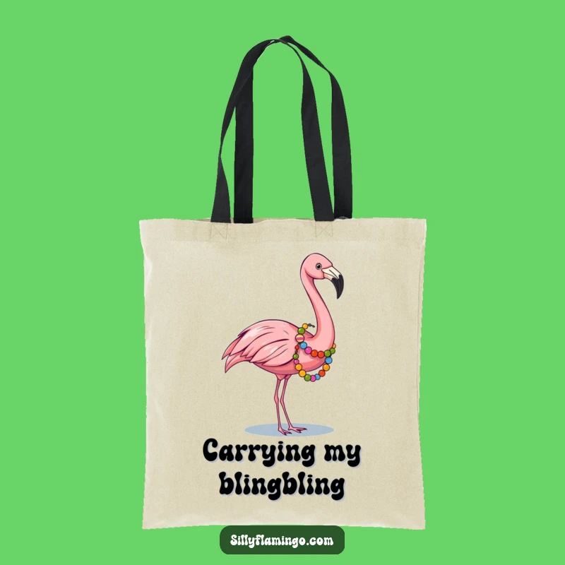 Funny Flamingo Tote Bag: Chic Bag with Beaded Bird, Essential Funny Gift for Shoppers