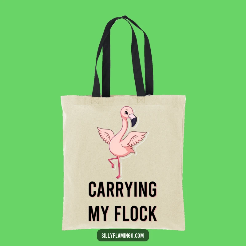 Funny Kawaii Flamingo Wink Tote Bag - Carry Your Fun Style!