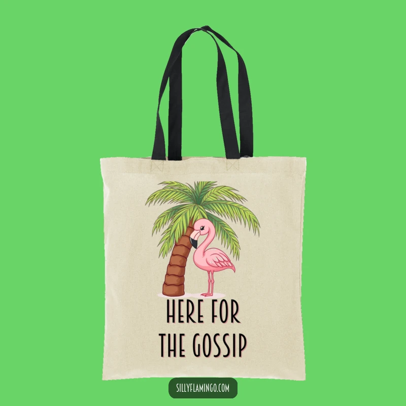 Funny Flamingo Eco Tote Bag - Tropical Curiosity Beach Bag Gift