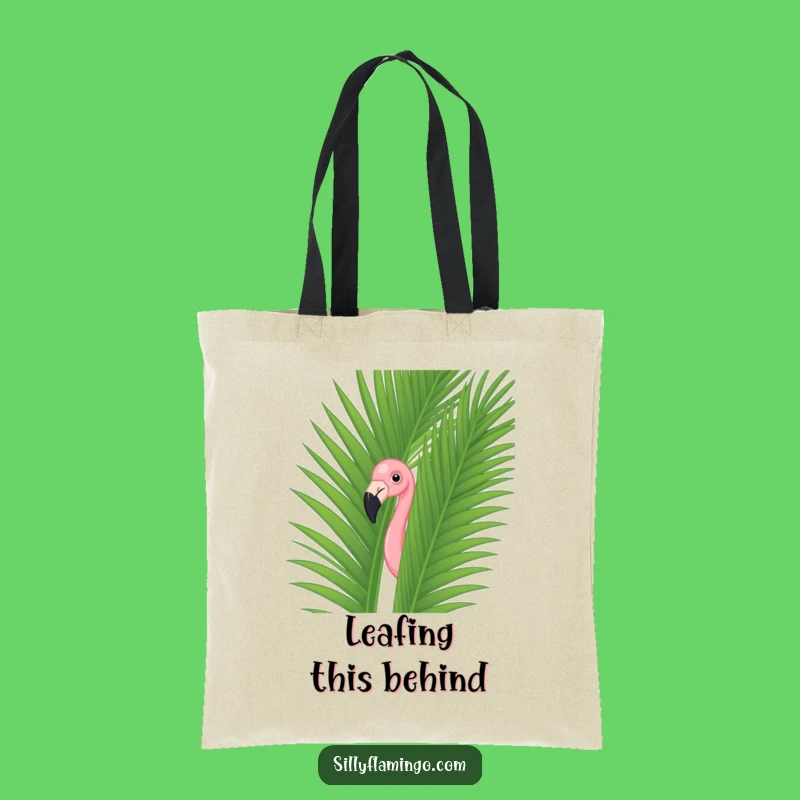 Funny Flamingo Palm Leaf Tote Bag: Tropical Style Funny Gift